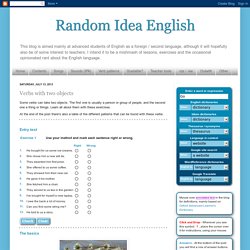Random Idea English: Verbs with two objects