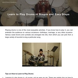 Learn to Play Drums in Simple and Easy Steps