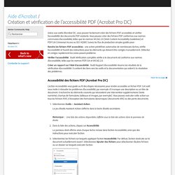 Création et vérification de l’accessibilité PDF, Acrobat Pro