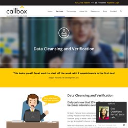 Data Cleansing and Verification - callboxinc.co.uk - B2B Lead Generation and Appointment Setting