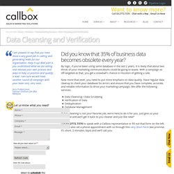 Data Cleansing and Verification Services - CallboxB2B Lead Generation Company in Malaysia