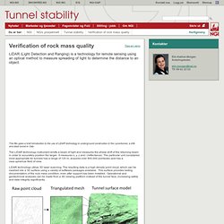Verification of rock mass quality