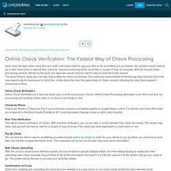 Online Check Verification: The Fastest Way of Check Processing