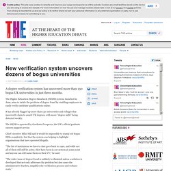 THE: New verification system uncovers dozens of bogus universities