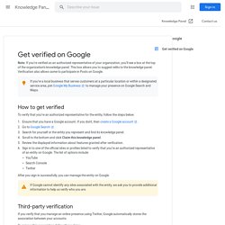 Get verified on Google - Knowledge Panel Help