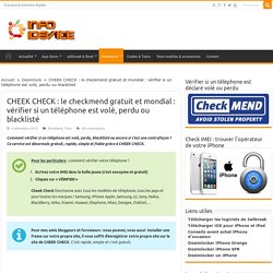 CHEEK CHECK, vérifier téléphone volé, le checkmend gratuit