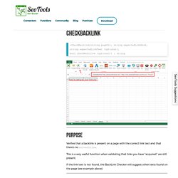 Verify Backlinks in Excel