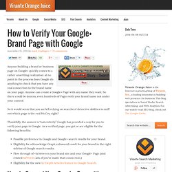 How to Verify Your Google+ Brand Page with Google
