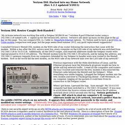 Verizon DSL Hacked Into My Home Network