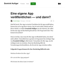 Eine eigene App veröffentlichen — und dann?