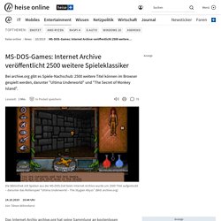 MS-DOS-Games: Internet Archive veröffentlicht 2500 weitere Spieleklassiker