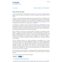 Vers la fin de l’actualité « Cratyle.net