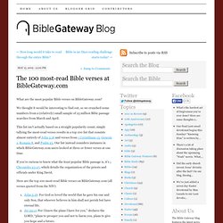 The 100 most-read Bible verses at BibleGateway.com