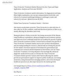 Tinea Versicolor Treatment Market Research by Key Types and Major Application,... — diksha3847