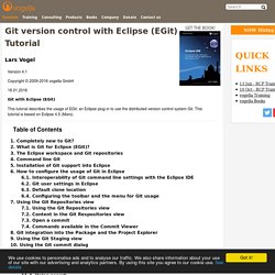 Git version control with Eclipse (EGit)