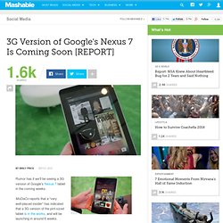 3G Version of Google's Nexus 7 Is Coming Soon [REPORT]