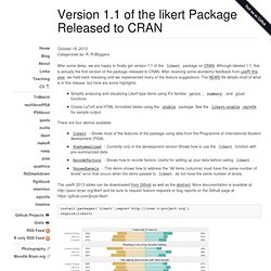 Version 1.1 of the likert Package Released to CRAN