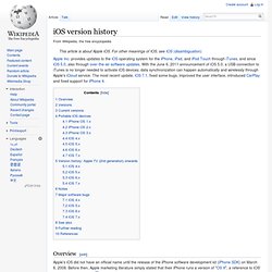 Before then, Apple marketing literature simply stated that their iPhone runs a version of "OS X", a reference to iOS' parent operating system.