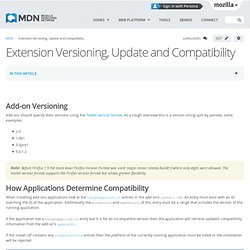 Extension Versioning, Update and Compatibility - MDC