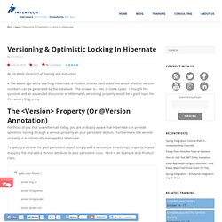 Versioning & Optimistic Locking in Hibernate - Intertech Blog