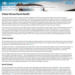 Urban Versus Rural Health - Global Health University