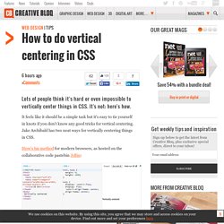 How to do vertical centering in CSS