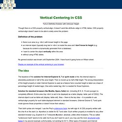 Vertical Centering in CSS