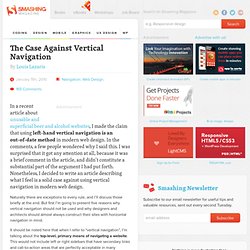 The Case Against Vertical Navigation - Smashing Magazine