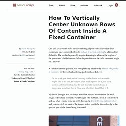 How To Vertically Center Unknown Rows Of Content Inside A Fixed Container