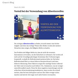 Vorteil bei der Verwendung von Allwetterreifen — Grace's Blog