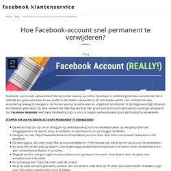 Hoe verwijder je een Facebook-account permanent en tijdelijk?