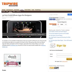 30 Very Useful iPhone Apps For Designers