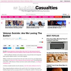 A Veteran Commits Suicide Every 80 Minutes, Center for a New American Security Study Reveals