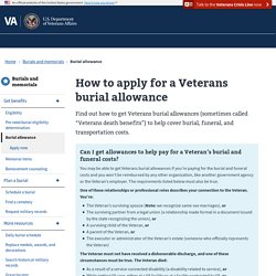 How To Apply For A Veterans Burial Allowance