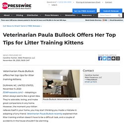 Veterinarian Paula Bullock Offers Her Top Tips for Litter Training Kittens - EIN Presswire
