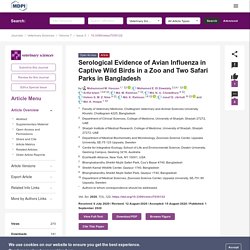 VETERINARY SCIENCES 01/09/20 Serological Evidence of Avian Influenza in Captive Wild Birds in a Zoo and Two Safari Parks in Bangladesh