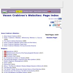 Vexen Crabtree's Websites: Page Index