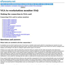 VGA to workstation monitor FAQ