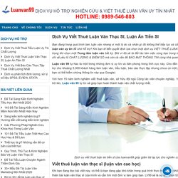 Viết Thuê Luận Văn Thạc Sĩ, Luận Án Tiến Sĩ Tốt Nhất
