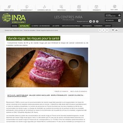 INRA 01/08/19 Viande rouge : les risques pour la santé - Consommer moins de 65 g de viande rouge par jour limiterait le risque de cancer colorectal ou de maladies cardiovasculaires.