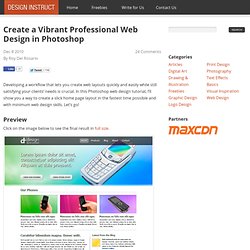 Create a Vibrant Professional Web Design in Photoshop