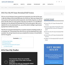 GTA Vice City PC Game Download Full Version