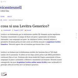 cosa si usa Levitra Generico?