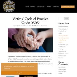 Victims’ Code of Practice Order 2020