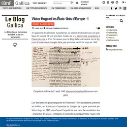Victor Hugo et les États-Unis d’Europe - I