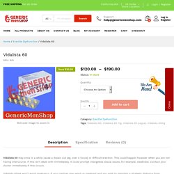 Buy Vidalista 60 online with Paypal & credit card