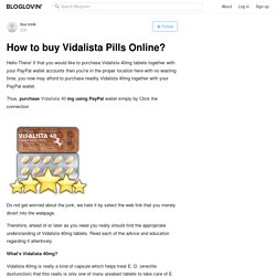 How to buy Vidalista Pills Online?