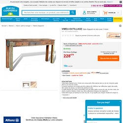 Vidaxl Table d'appoint en bois avec 3 tiroirs - pas cher Achat / Vente Tables d'appoint