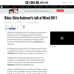 Video: Chris Anderson's talk at Wired 2011 - Watch online