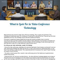 What to Look For in Video Conference Technology